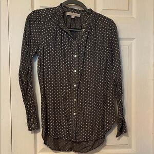 LOFT Black and White Polka Dot Blouse